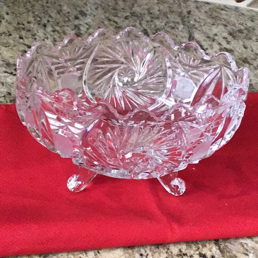 Vintage crystal Oval bowl